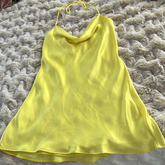 Zara Dresses & Skirts - Zara Yellow Halter Slip Dress